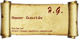 Haser Gusztáv névjegykártya